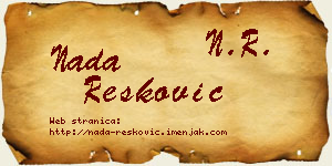 Nada Resković vizit kartica
